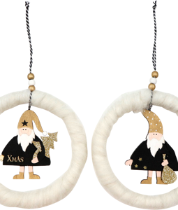 9333 FELT WREATHS SANTA S/6
